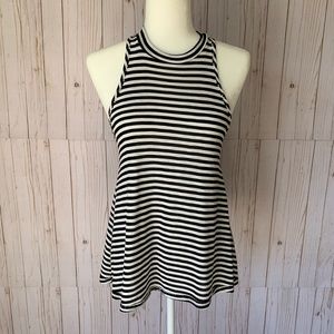 FREE PEOPLE black/white stripe racer back tank